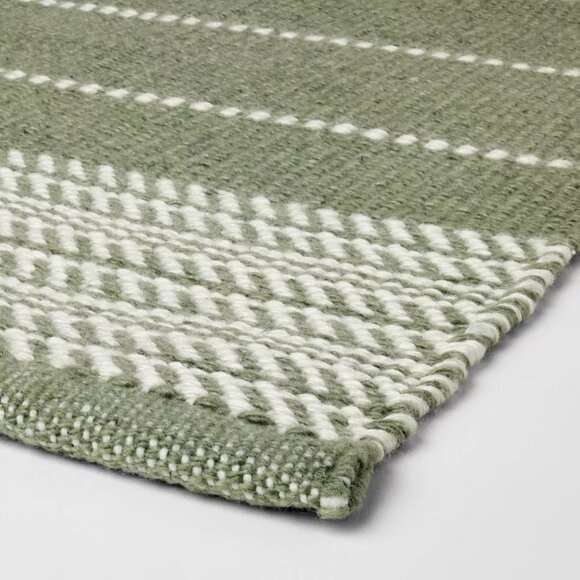 2'1"x3'2" Handwoven Scatter Accent Rug Green/Ivory - Threshold Studio McGee - Picture 4 of 5